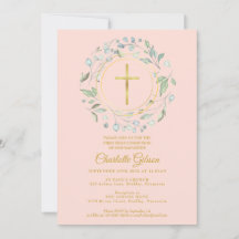 Första heliga kommunion Grönska Rosa Guld