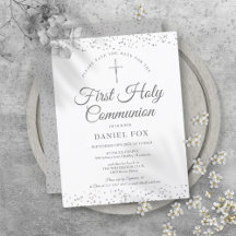 Första heliga kommunion Silver Stardust Spara datu