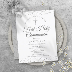 Första heliga kommunion Silver Stardust Spara datu Meddelande Vykort