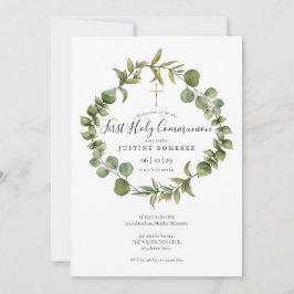 Första Heligan av gemenskapens Elegant Modern Gree Inbjudningar