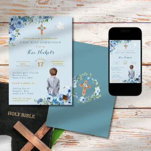 Första Heligan av kommunförbundet Baptism Boy Dusk Inbjudningar
