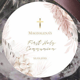 Första Heligan: Blommor från Communion boho Runt Klistermärke