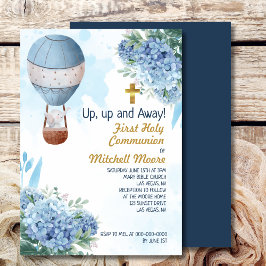 Första Heligan Communion Boy Luftballong Elephant Inbjudningar