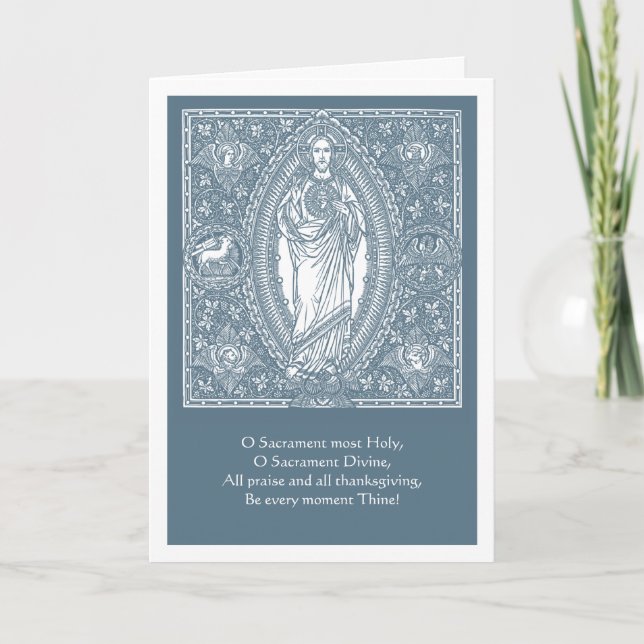 Första Heligan Communion Jesus Scripture Anteckningskort (Framsida)