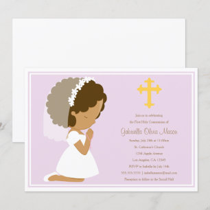 Första Heligan Communion - Lavender Inbjudan