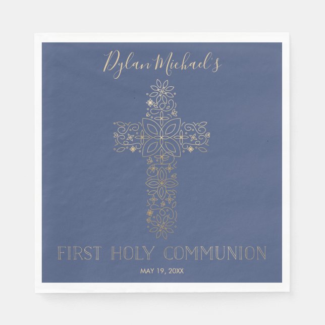 Första Heligan Communion Napkin - Anpassningsbar P Pappersservett (Framsidan)