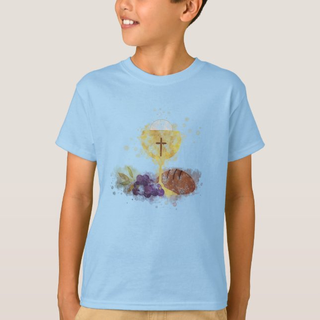 Första Heligan Communion T-Shirt (Framsida)