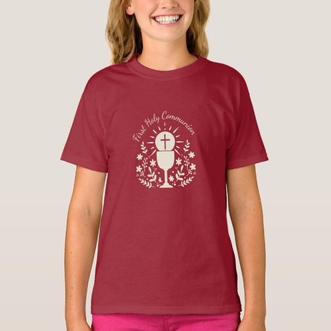 Första Heligan Communion T-Shirt (Framsida)