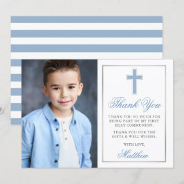Första Heligan gemensamme Light Blue Silver Stripe Tack Kort