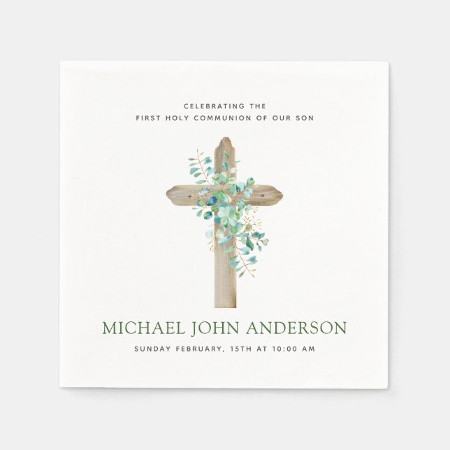 Första Heligan gemenskapens Eucalyptus Grönt Napki Pappersservett (Framsidan)