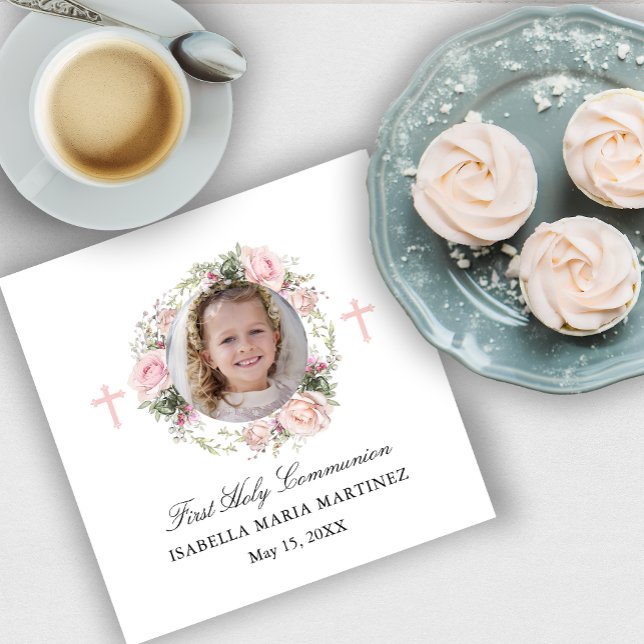 Första Heligan i kommunfullmäktige i Rosa ros Blom Pappersservett (Skapare uppladdad)