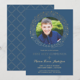 Första Heligan - inbjudan till Communion Foto, Boy