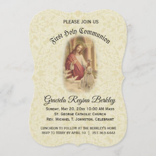 Första Heligan: Jesus Young Girl-inbjudningar Inbjudningar