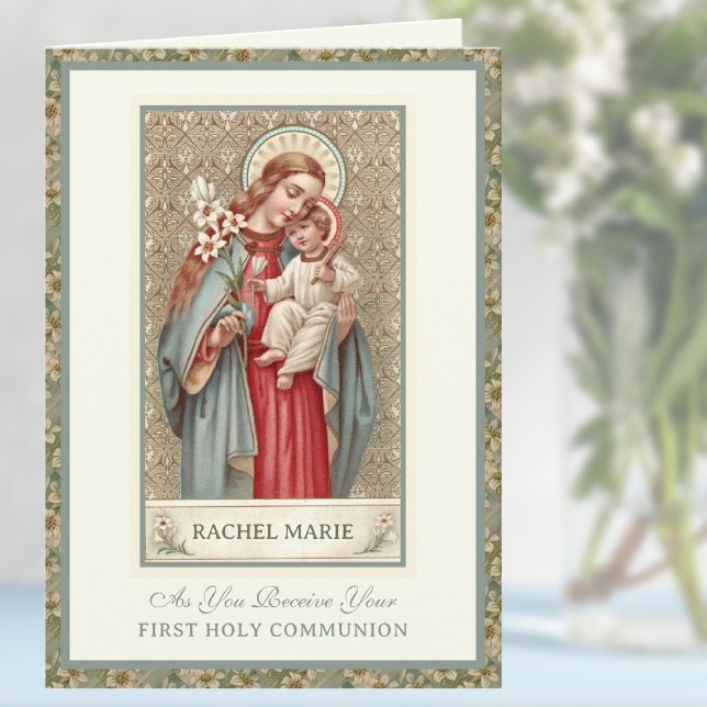 Första Heligan: Jungfru Mary Jesus Prayer Kort (Skapare uppladdad)