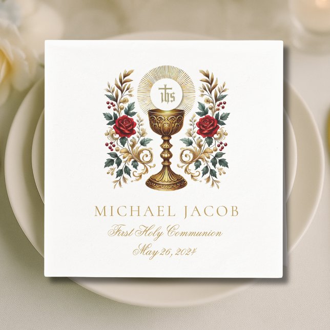 Första Heligan kommunal katolsk Chalice Host Ro Pappersservett (Skapare uppladdad)