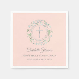 Första Heligan kommunfullmäktige Grey  Rosa Silver Pappersservett