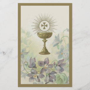 Första Heligan Kommunice Chalice Eucharist katolik