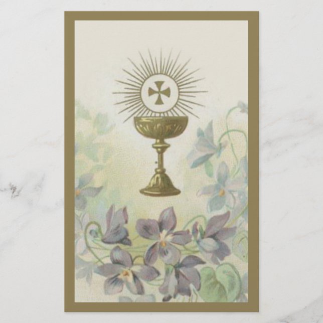 Första Heligan Kommunice Chalice Eucharist katolik (Framsida)