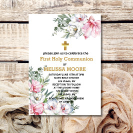 Första Heligan Kommunice magnolia rosa, vita blomm Inbjudningar