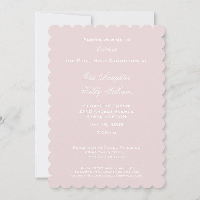 Första Heligan Kommunidad Kor med Dove och hjärta Inbjudningar (Baksida)