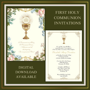 Första Heligan Kommuniformer Jesus Eucharist Inbjudningar