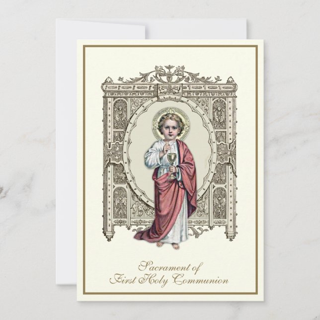 Första Heligan Kommuniformer Jesus Eucharist Ro Inbjudningar (Framsida)