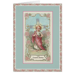 Första Heligan Kommuniformer Jesus Prayer Hälsningskort