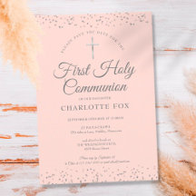 Första Heligan Kommuniformer Rosa Silver Stardust