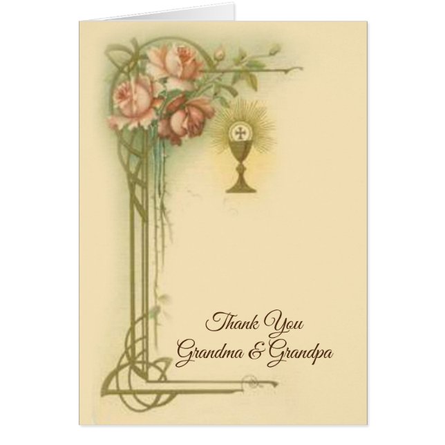 Första Heligan Kommunisiska katolska Ro Tack Hälsningskort (Framsidan)