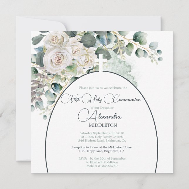 Första Heligan Kommuniunion Religiösa Ro Grönt Kor (Baksida)