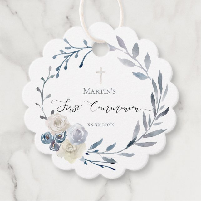 Första Heligan Samhällsbehandling av blommigt med  Gåvor Etiketter (Framsida)