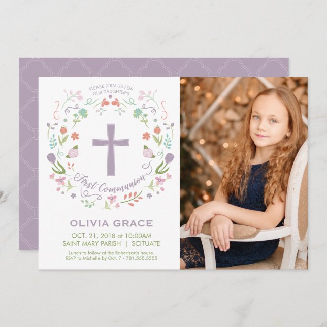 Första Heligans fotomedbjudan, Girl Inbjudan (Fram/baksida)