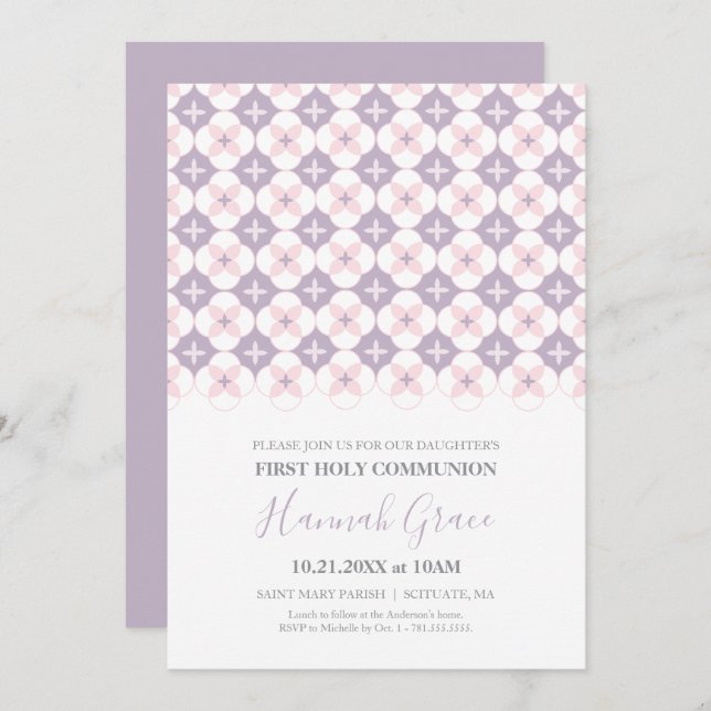 Första Heligans inbjudan till kommunisionen Flicka (Fram/baksida)