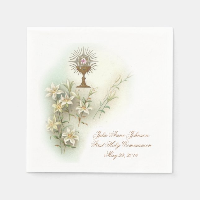 Första Heligans kommunala katolska värdfamiljer fö Pappersservett (Framsidan)