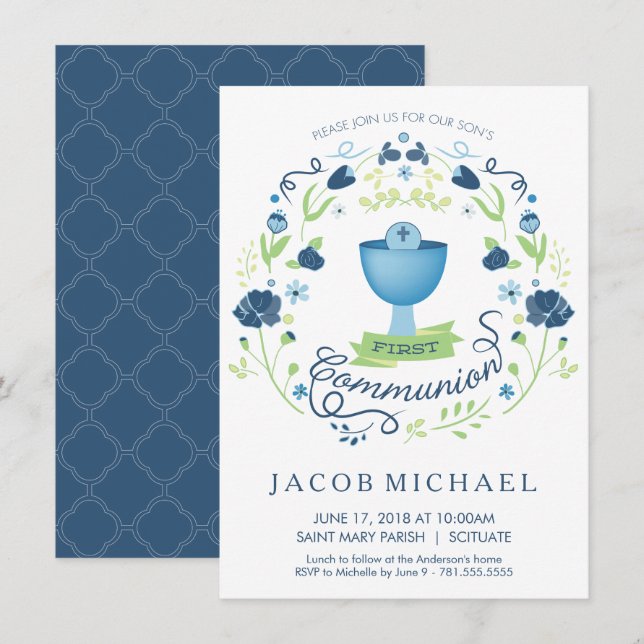 Första Heligans kommuninbjudan Inbjudan-kort för p Inbjudningar (Fram/baksida)