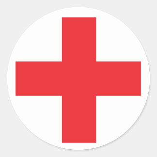 Första hjälparbetets signatur runt klistermärke