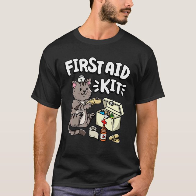 Första hjälpen Kit Kattunge Medical Doktor Nurse T Shirt (Framsida)
