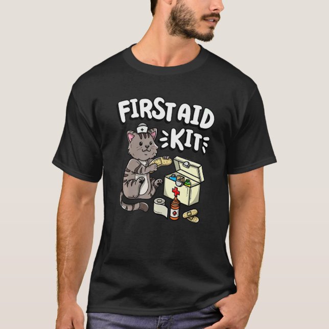 Första hjälpen Kit Kattunge Medical Doktor Nurse T Shirt (Framsida)