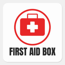 Första hjälpen och Akutet Fyrkantigt Klistermärke