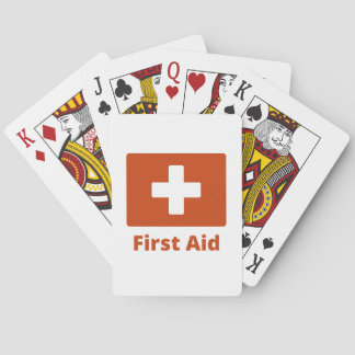 Första hjälpen-spelkort - enkel röd vit design casinokort