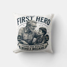 Första Hjälte Alltid Vän Fars Dag Vintage Kudde