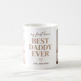 Första Hjälte Bästa Pappa Någonsin Jordnära 2 Foto Kaffemugg