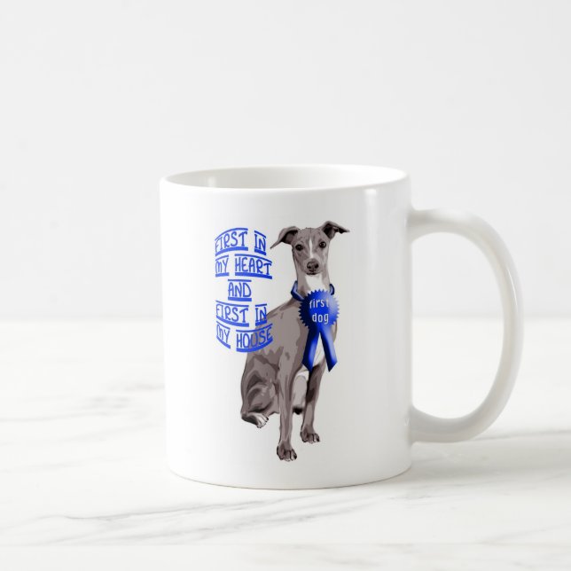 Första Hund Italienska Greyhound Kaffemugg (Höger)