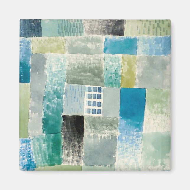 Första huset i en bosättarmålning av Paul Klee Magnet (Framsidan)