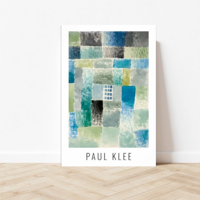 Första huset i en bosättning (1926) Paul Klee Poster (Paul Klee, modern art, customized art, affordable art, printable art, fine art, wall art, famous art)