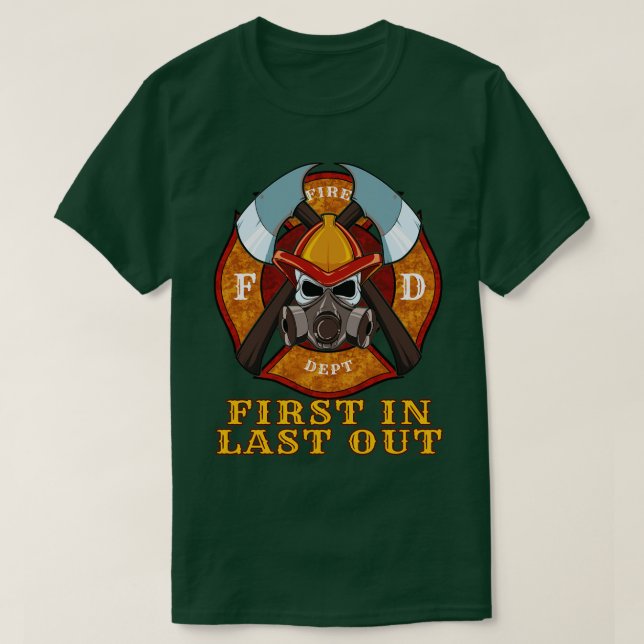 Första i sista brandsläckningsavdelningen Brandstr T Shirt (Design framsida)