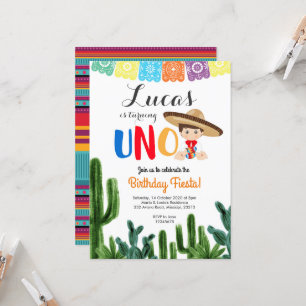 Första inbjudan till Fiesta UNO Cactus Birthday