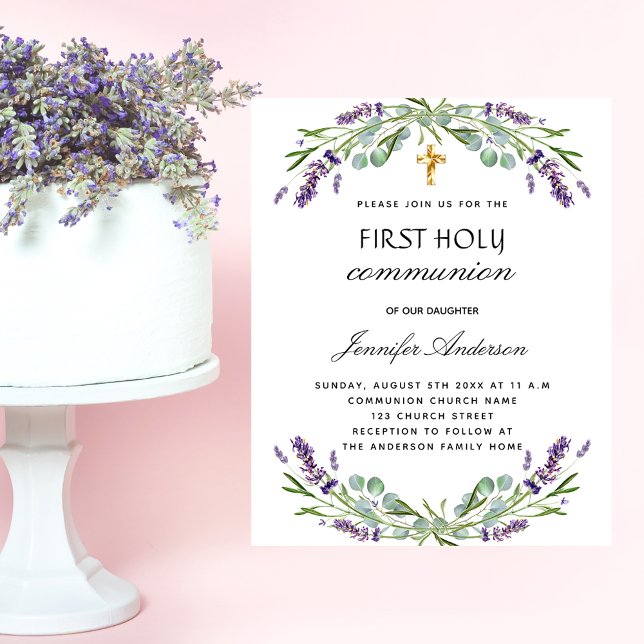Första inbjudan till kommunal lavender violett bud flygblad (Skapare uppladdad)