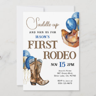 Första inbjudan till Rodeo Cowboy 1:a födelsedagsd