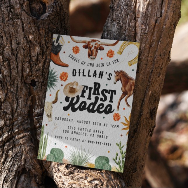 Första inbjudan till Rodeo Cowboy Birthday (Skapare uppladdad)
